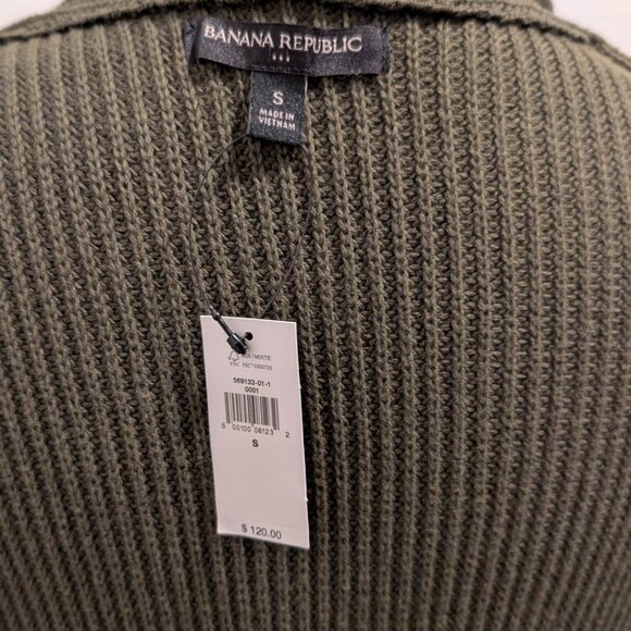 Banana Republic Open-Front Cotton Cardigan - Size Small - Olive Green NWT - Picture 10 of 10